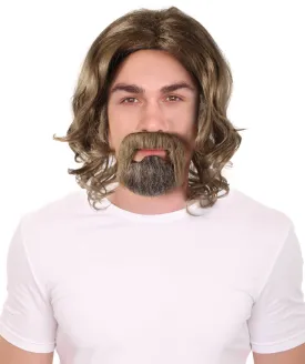Adult Men's The Dude Big Lebowski Wig & Beard Kit | Multiple Color Options