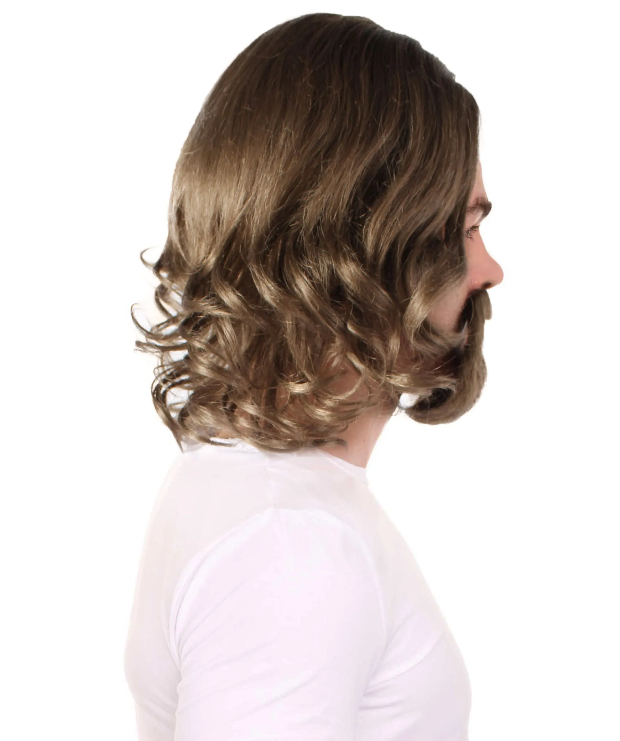 Adult Men's The Dude Big Lebowski Wig & Beard Kit | Multiple Color Options