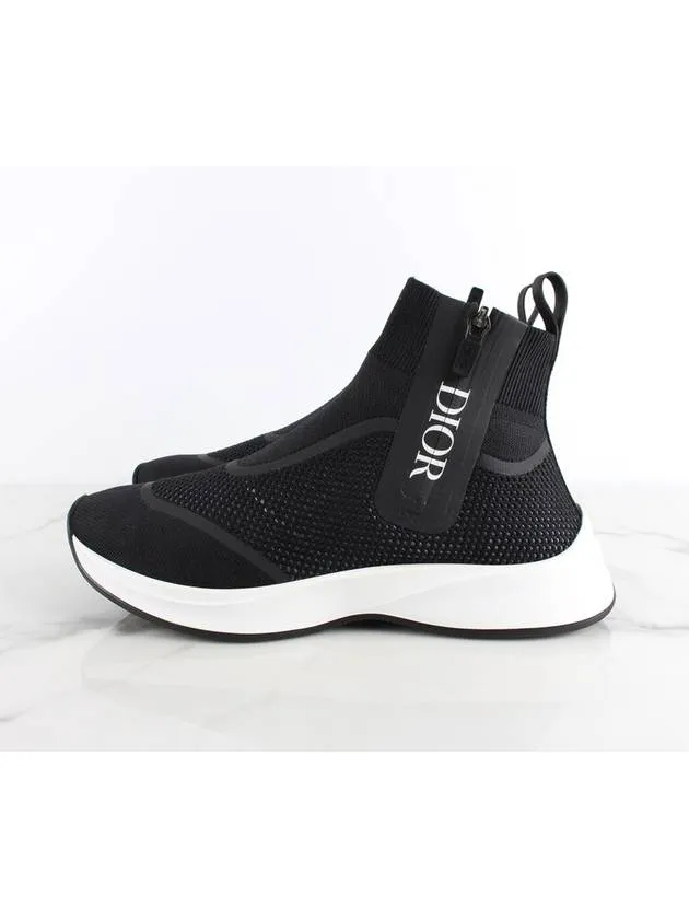 B25 knit fabric high top sneakers 40 250