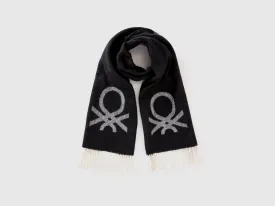 Brand Logo Black Scarf