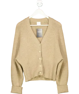 Deiji studios Beige Wool Blend Button Up Cardigan UK M/L