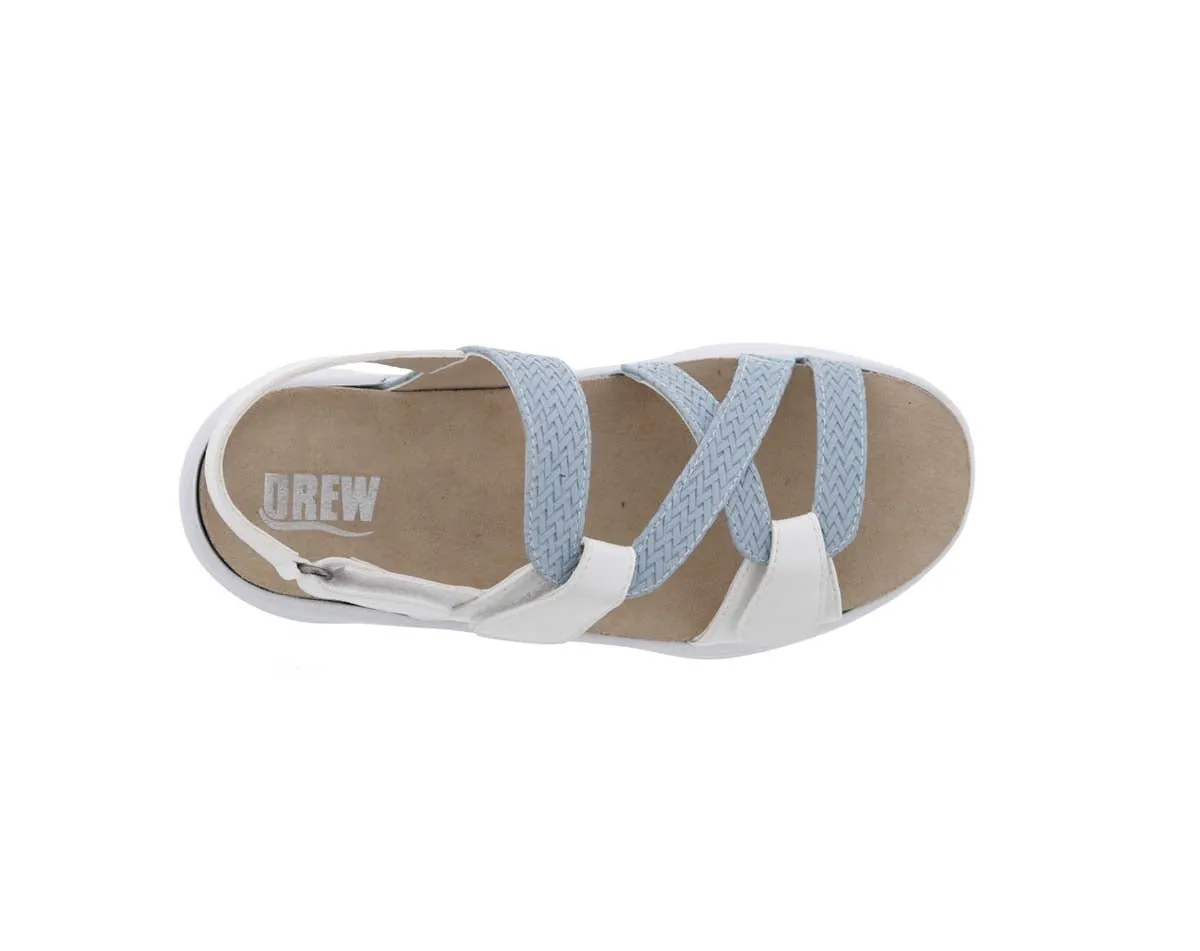 Drew Serenity Women Sandal In White/blue Combo