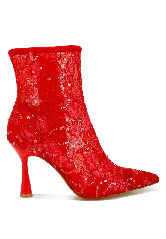 EM Sequin Lace Boots