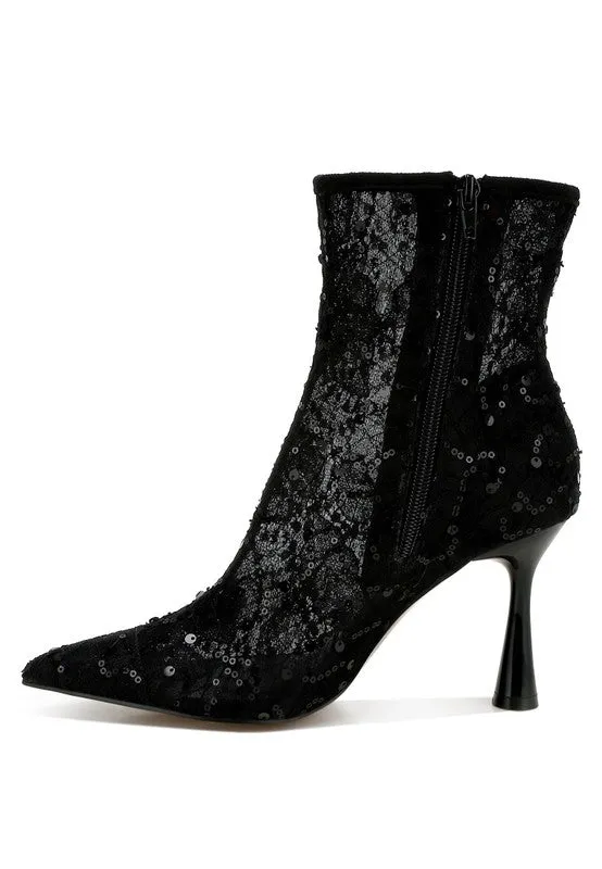 EM Sequin Lace Boots