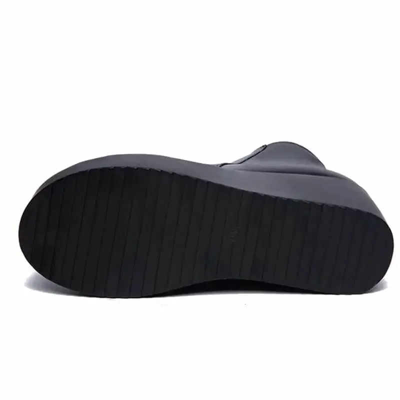 Genuine Leather Wedges Winter Boots For Women
