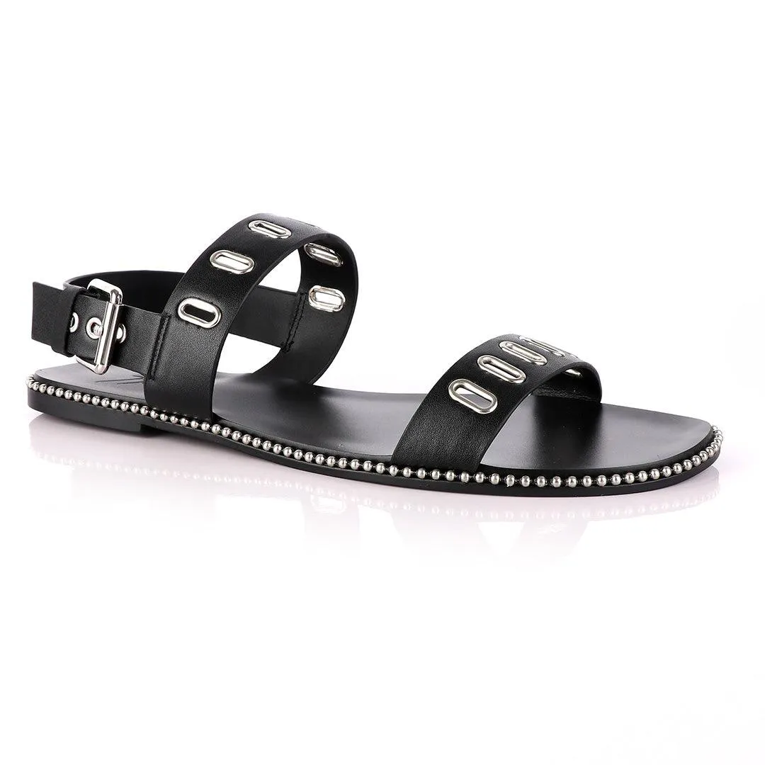 Giuseppe Zanotti Black Rander Trap Leather Sandal