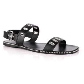 Giuseppe Zanotti Black Rander Trap Leather Sandal
