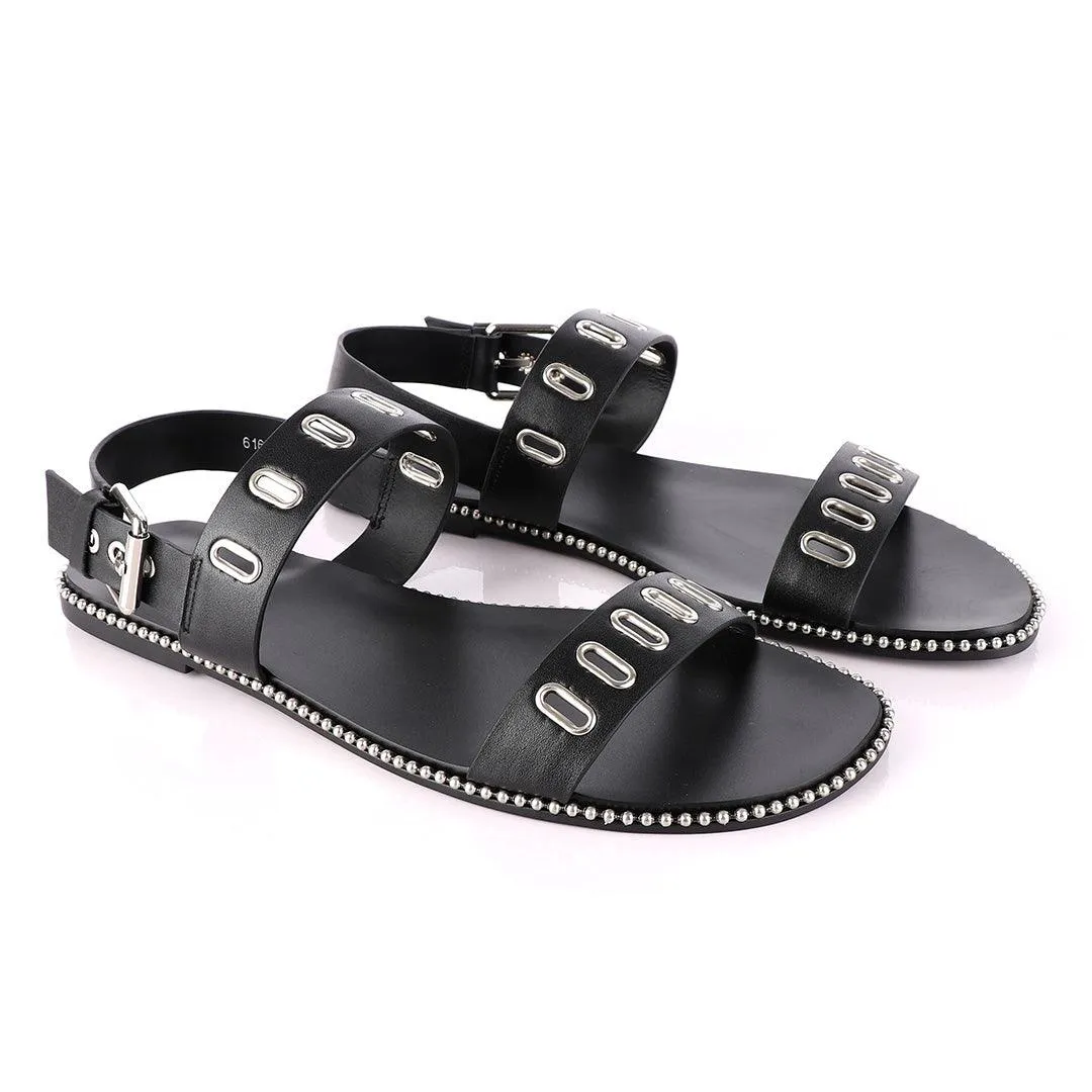 Giuseppe Zanotti Black Rander Trap Leather Sandal