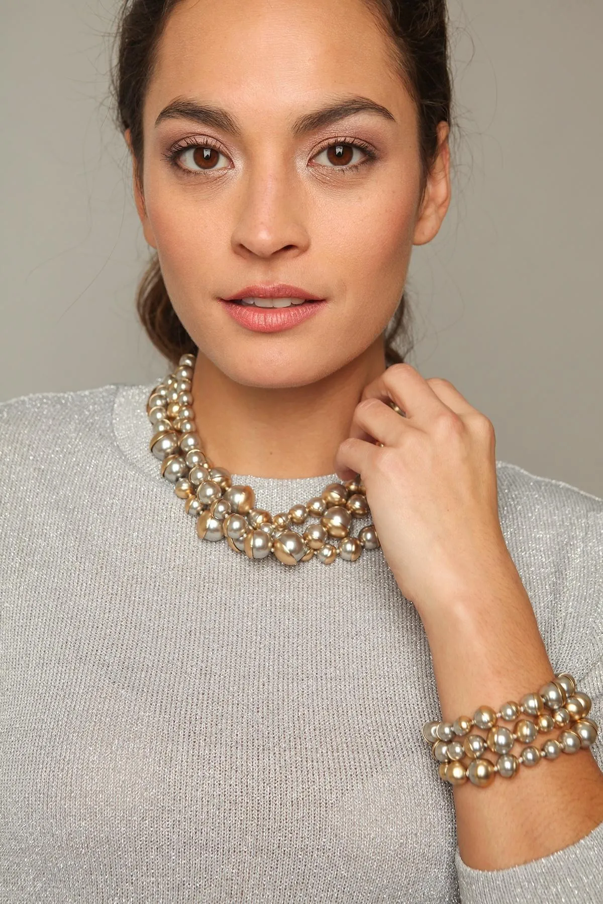 Half Moon Pearl Statement Bracelet