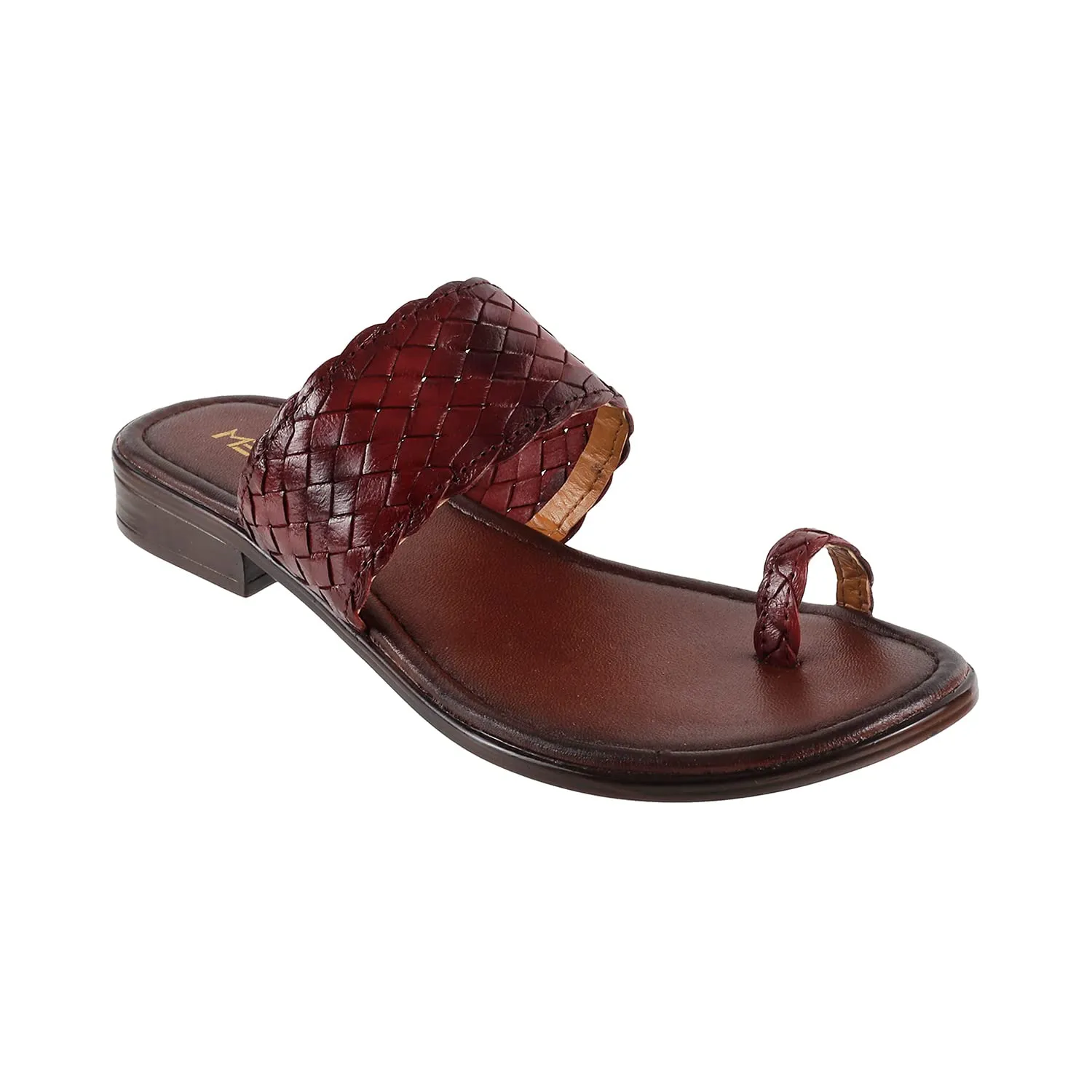 Metro Womens Leather Maron Slip Ons (Maroon)