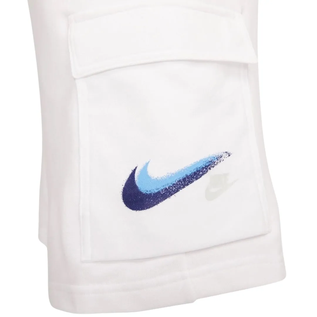 Nike Blue Swoosh Pockets White Shorts