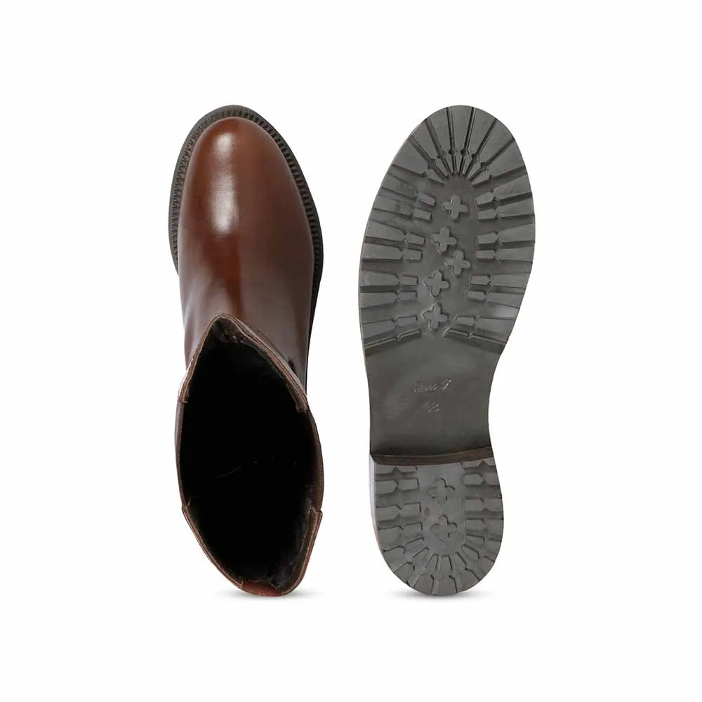 Saint G Solid Brown Leather Handcrafted Boots