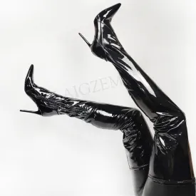 Stretchy Shiny Boots Thigh High