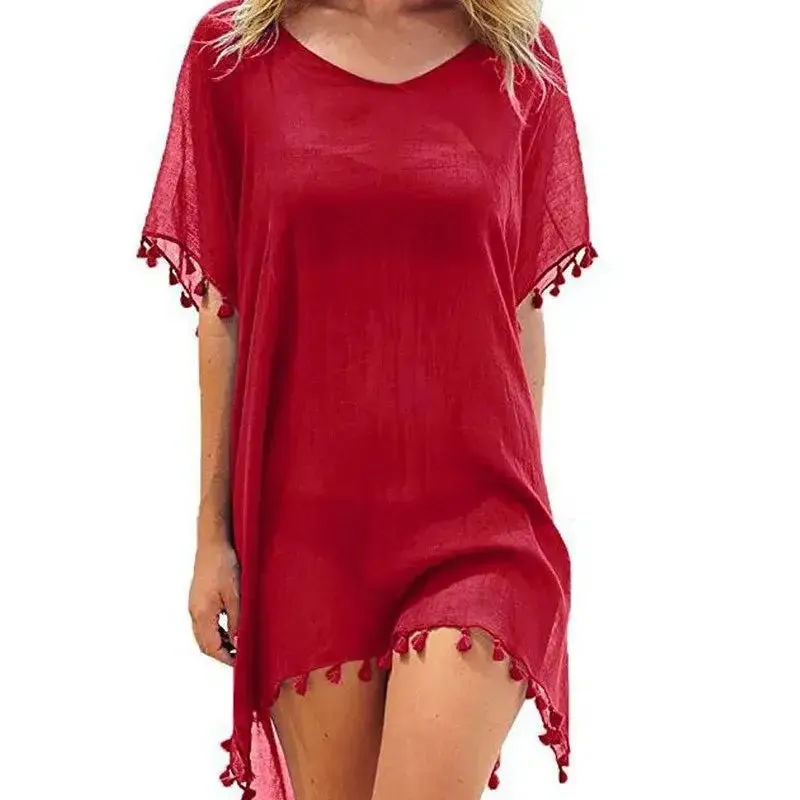 Women Beach Cover-Up Lace Hollow Crochet Swimsuit Beach Dress