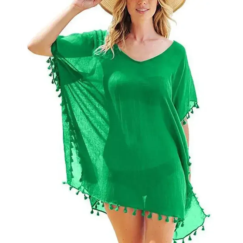 Women Beach Cover-Up Lace Hollow Crochet Swimsuit Beach Dress