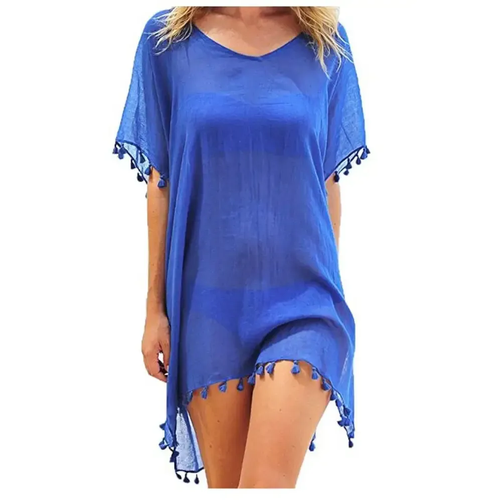 Women Beach Cover-Up Lace Hollow Crochet Swimsuit Beach Dress
