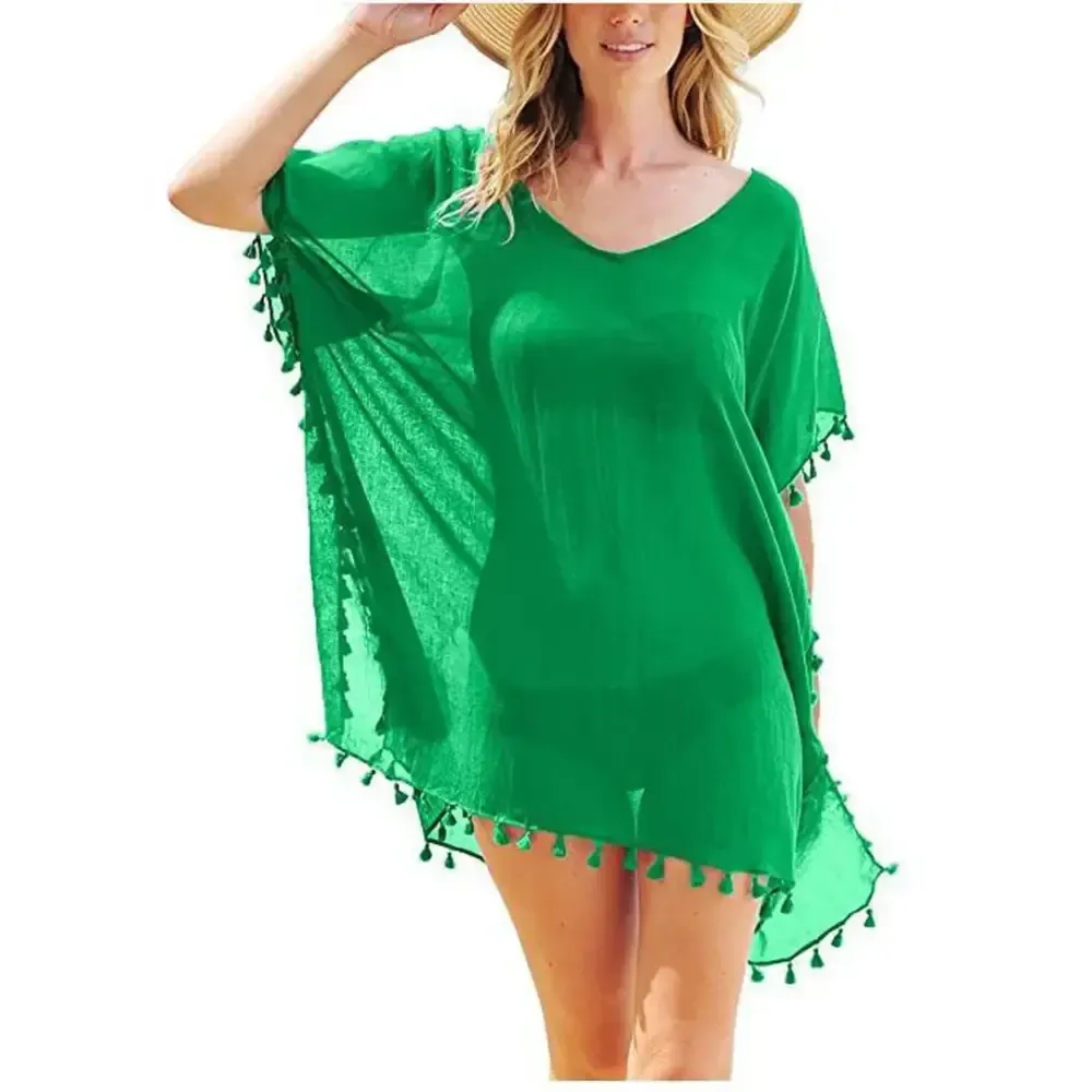 Women Beach Cover-Up Lace Hollow Crochet Swimsuit Beach Dress