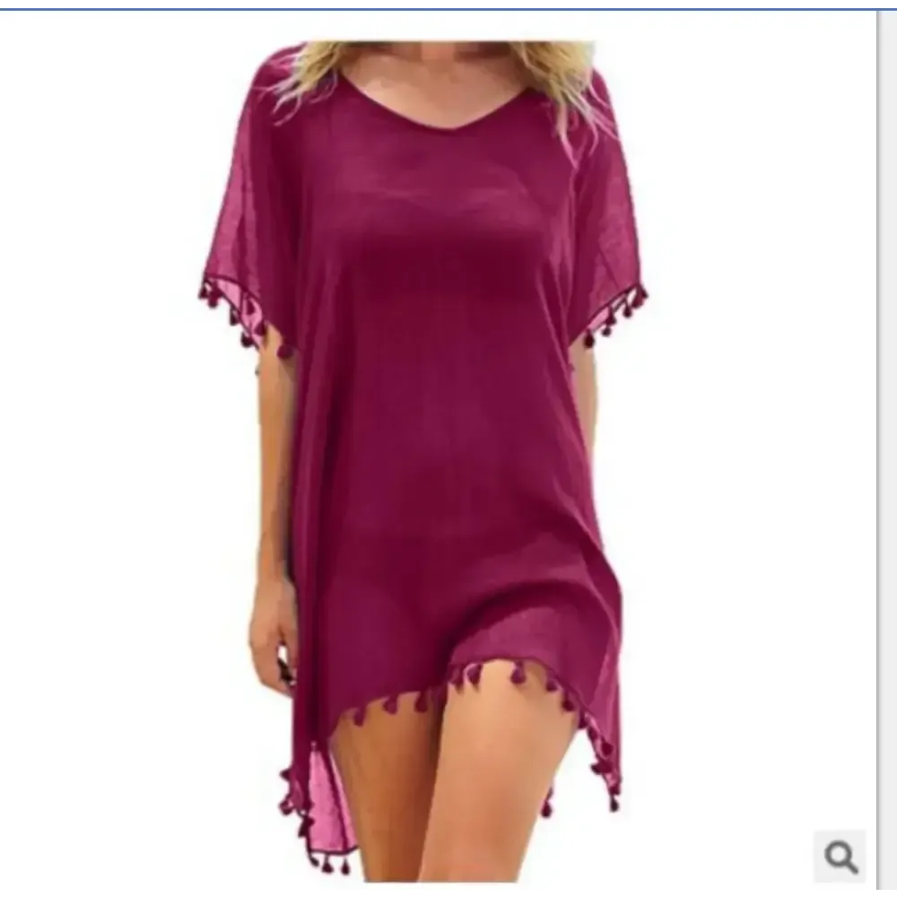 Women Beach Cover-Up Lace Hollow Crochet Swimsuit Beach Dress